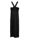 Sandro Ornella Crossover Halter Maxi Dress In Black