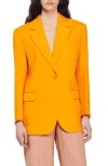 Sandro Single-breasted Button-fastening Blazer In Orange