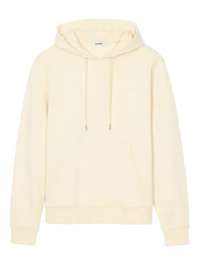 Sandro Heart Drawstring Hoodie In Neutral