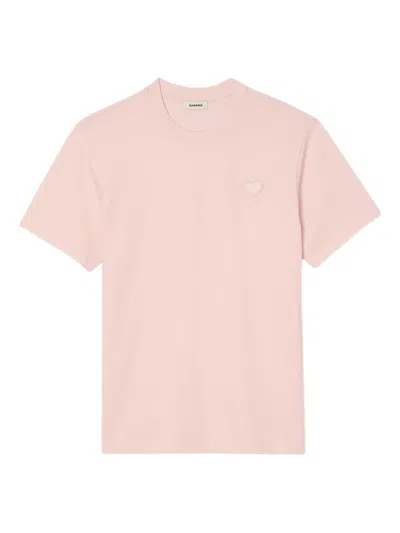 Sandro Heart Logo T-shirt In Pink