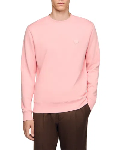 Sandro Heart Patch Sweatshirt In Pink