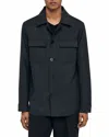 Sandro Heathered Overshirt In Black