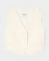 Sandro Rhinestone Tweed Jacket In Ecru