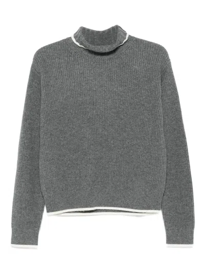 Sandro High-neck Sweater In Gray