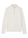 Sandro Mens Off White Half-zip Wool Jumper In White