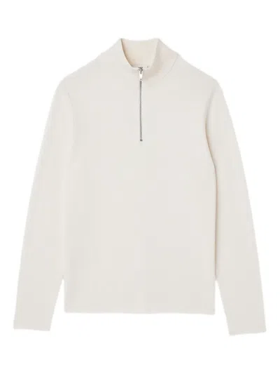SANDRO HIGH-NECK ZIP-FRONT SWEATER