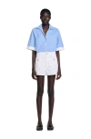 Sandro High Waist Denim Shorts In White