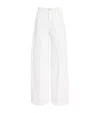 Sandro Everly Pleated Wide Leg Jeans In White In Beige