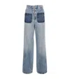 Sandro High-waist Wide-leg Jeans In Gold