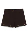 Sandro Buttoned Carpenter Shorts In Brown
