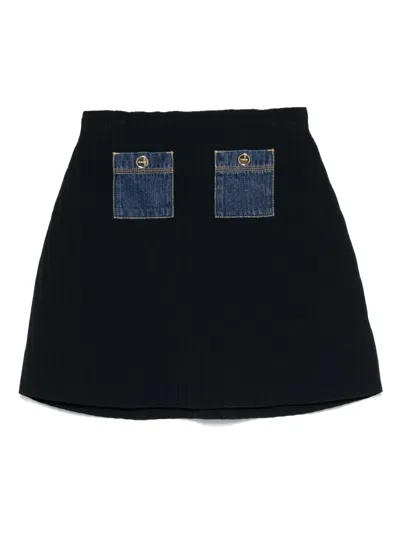 Sandro High-waisted Skirt In Blue