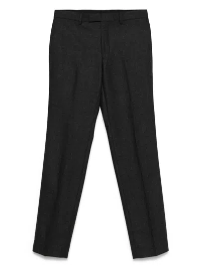 Sandro High-waisted Straight-leg Trousers In Gray