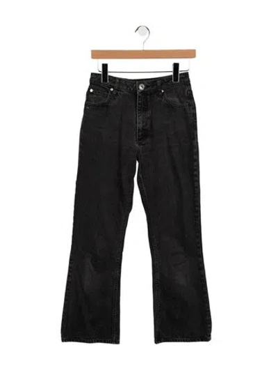 Pre-owned Sandro High-rise Flared Jeans In Black