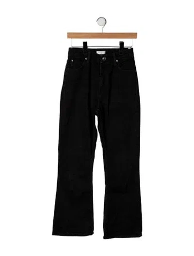 Pre-owned Sandro High-rise Flared Jeans In Black