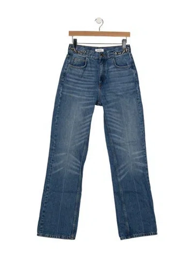 Pre-owned Sandro High-rise Flared Jeans In Blue