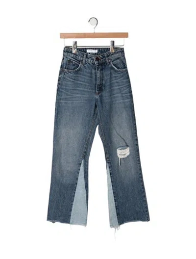 Pre-owned Sandro High-rise Flared Jeans In Blue