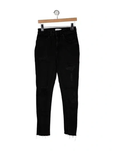 Pre-owned Sandro High-rise Skinny Leg Jeans In Black