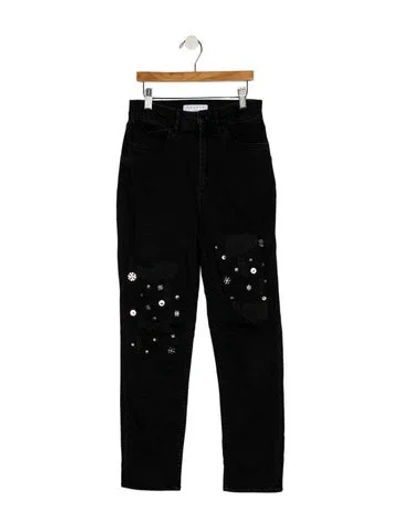 Pre-owned Sandro High-rise Skinny Leg Jeans In Black