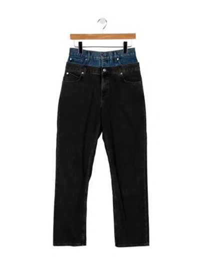 Pre-owned Sandro High-rise Straight Leg Jeans In Black