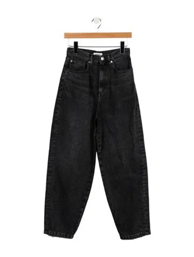 Pre-owned Sandro High-rise Straight Leg Jeans In Black