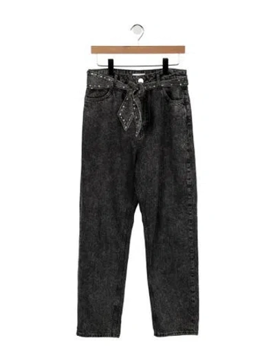 Pre-owned Sandro High-rise Straight Leg Jeans In Black