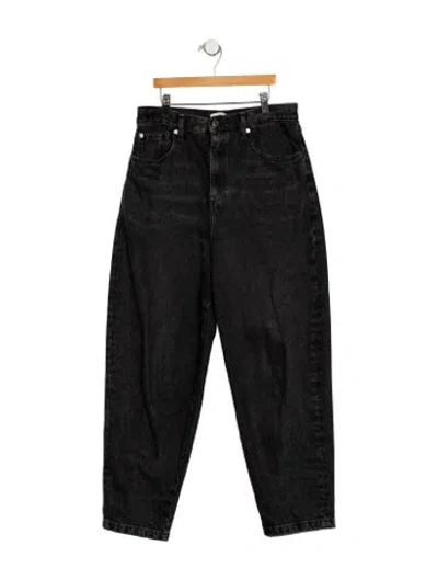 Pre-owned Sandro High-rise Straight Leg Jeans In Black