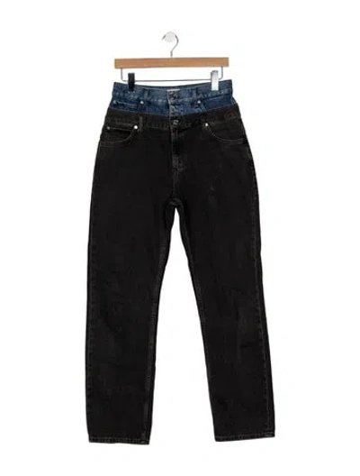Pre-owned Sandro High-rise Straight Leg Jeans In Black