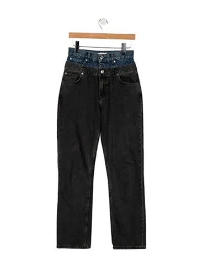 Pre-owned Sandro High-rise Straight Leg Jeans In Black