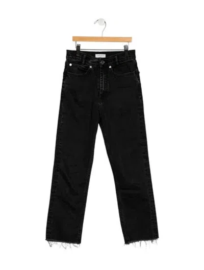 Pre-owned Sandro High-rise Straight Leg Jeans In Black