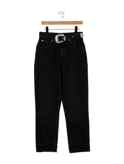 Pre-owned Sandro High-rise Straight Leg Jeans In Black