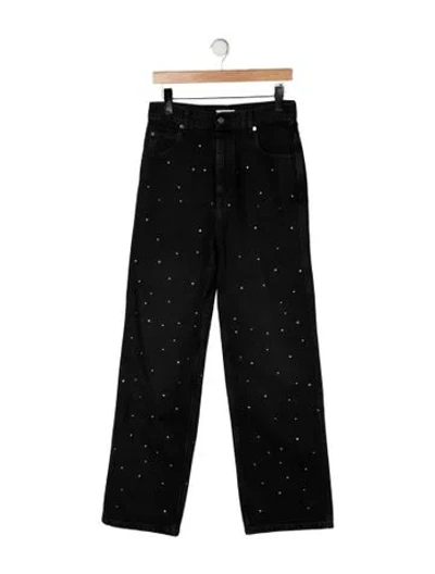 Pre-owned Sandro High-rise Straight Leg Jeans In Black