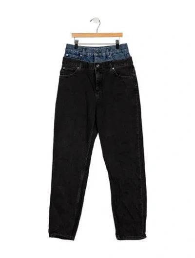 Pre-owned Sandro High-rise Straight Leg Jeans In Black