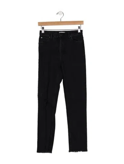 Pre-owned Sandro High-rise Straight Leg Jeans In Black