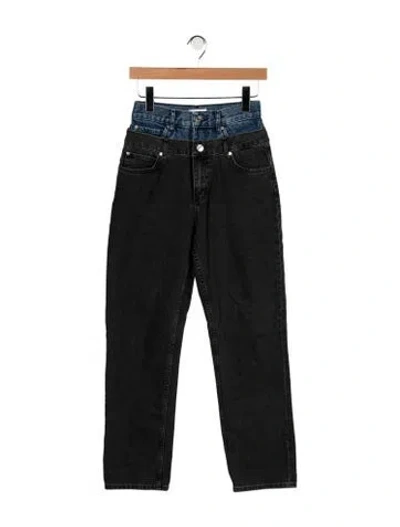 Pre-owned Sandro High-rise Straight Leg Jeans In Black
