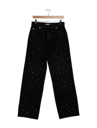 Pre-owned Sandro High-rise Straight Leg Jeans In Black