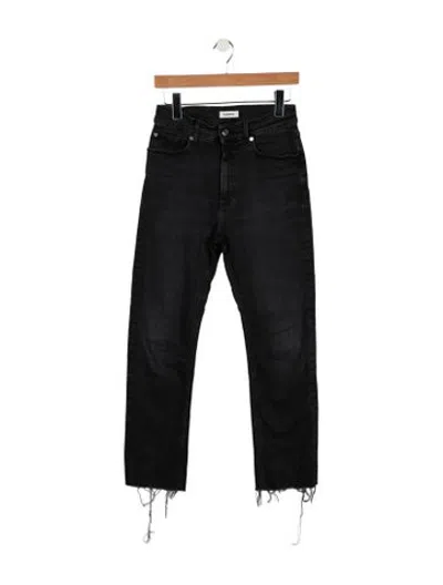 Pre-owned Sandro High-rise Straight Leg Jeans In Black