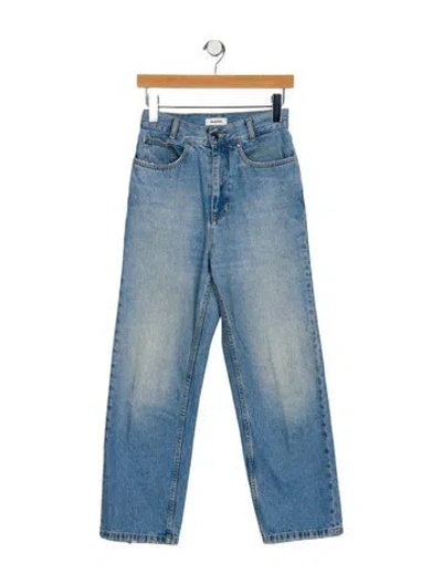 Pre-owned Sandro High-rise Straight Leg Jeans In Blue