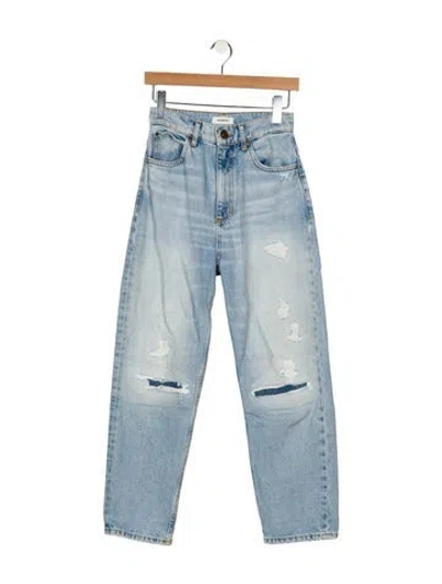 Pre-owned Sandro High-rise Straight Leg Jeans In Blue