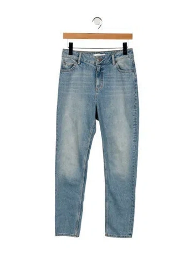 Pre-owned Sandro High-rise Straight Leg Jeans In Blue
