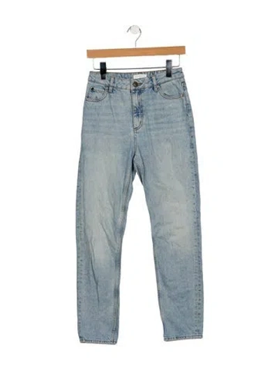 Pre-owned Sandro High-rise Straight Leg Jeans In Blue