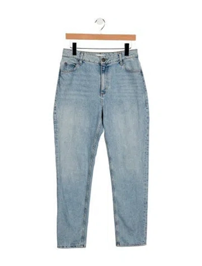 Pre-owned Sandro High-rise Straight Leg Jeans In Blue