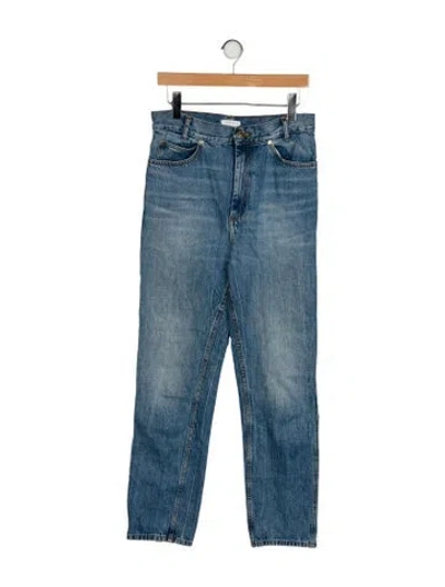 Pre-owned Sandro High-rise Straight Leg Jeans In Blue