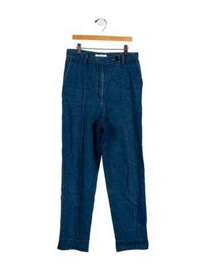 Pre-owned Sandro High-rise Straight Leg Jeans In Blue