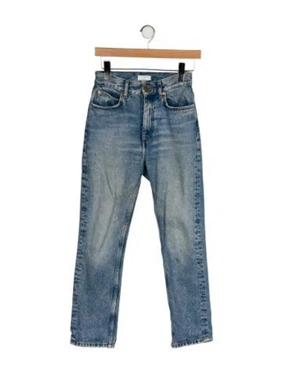 Pre-owned Sandro High-rise Straight Leg Jeans In Blue