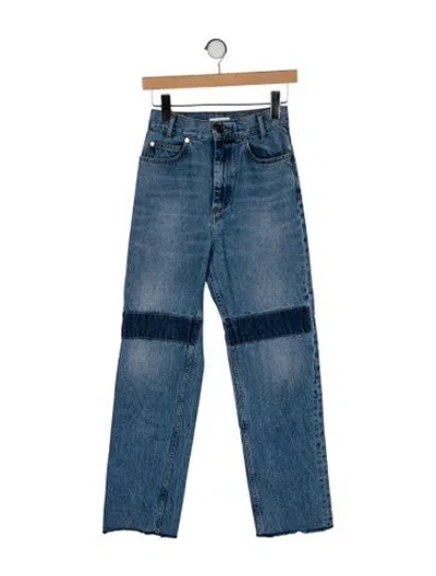 Pre-owned Sandro High-rise Straight Leg Jeans In Blue