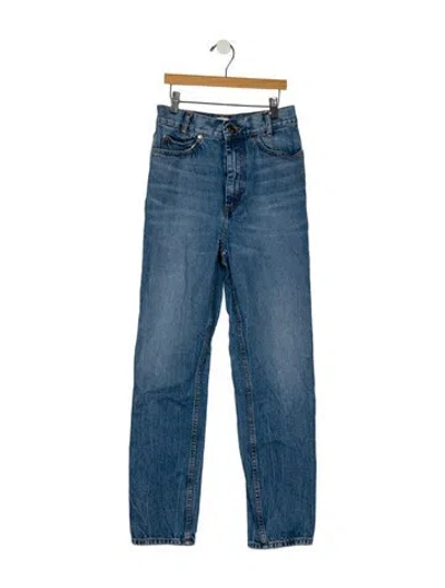 Pre-owned Sandro High-rise Straight Leg Jeans In Blue
