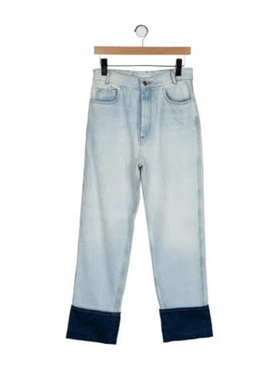 Pre-owned Sandro High-rise Straight Leg Jeans In Blue