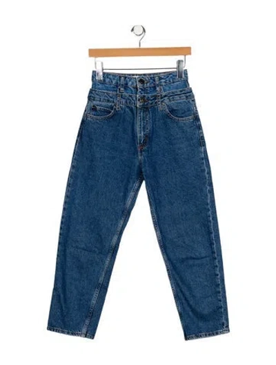 Pre-owned Sandro High-rise Straight Leg Jeans In Blue