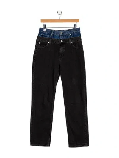 Pre-owned Sandro High-rise Straight Leg Jeans In Blue