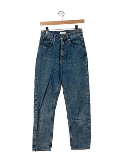 Pre-owned Sandro High-rise Straight Leg Jeans In Blue